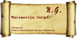 Maximovics Gergő névjegykártya